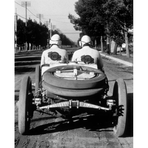 1900s-1910s Rear View Of Two Men Sitting In Antique Lozier Racing Road ...
