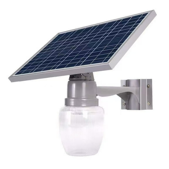 Solar Post Light Dusk to Dawn IP65 Waterproof Gray 1 PC