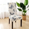 thumbnail image 6 of LZYoehin Stretch Printed Chair Cover Mid Back Living Room Dining Room Floral Decorative Chair Cover, 2 Pack, Butterflies dancing, 6 of 11