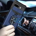 thumbnail image 3 of For Google Pixel 9A Multi-Functional Card Magnetic Ring Stand Hybrid Camera Case Cover - Blue, 3 of 3