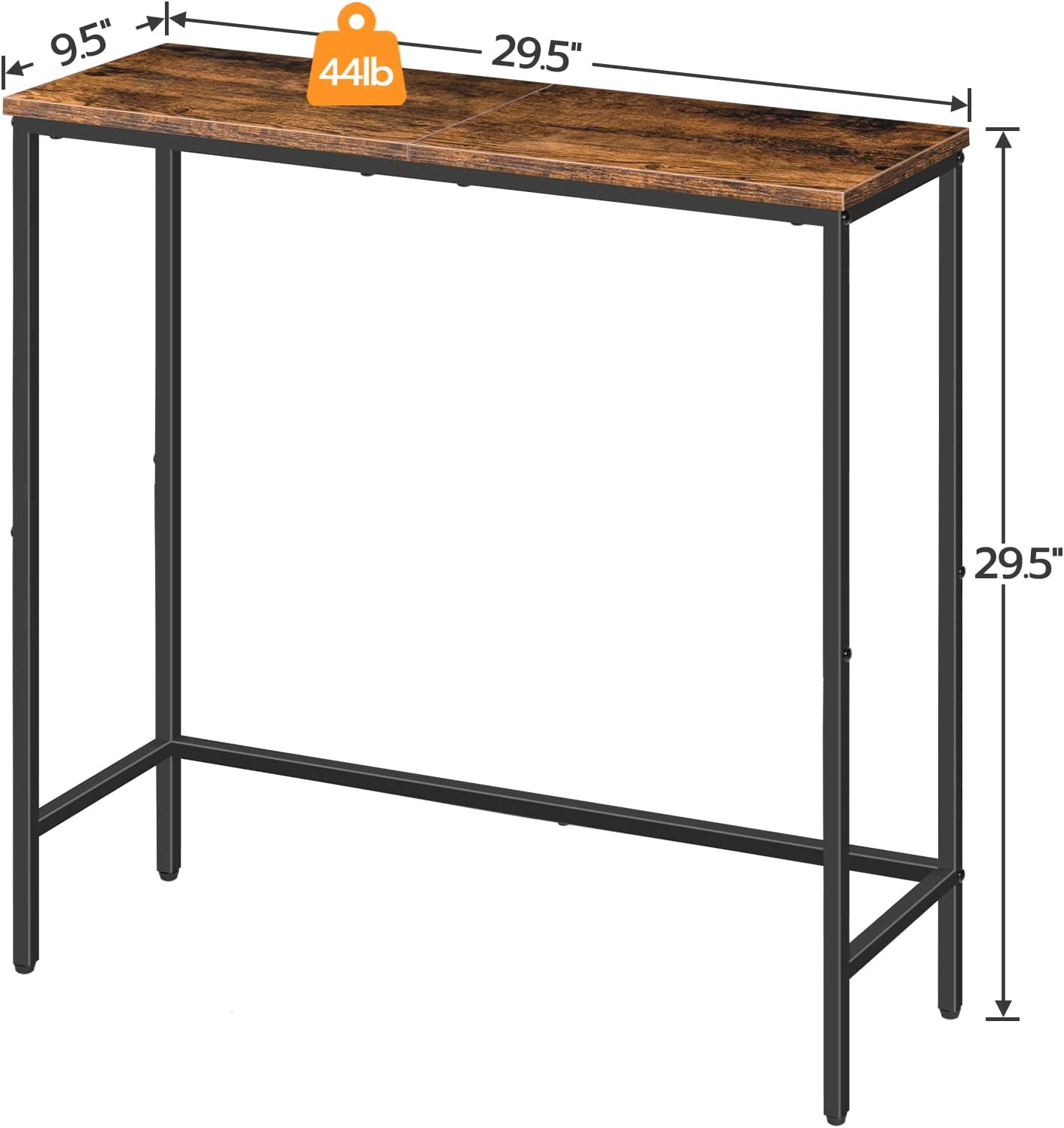 HOOBRO 29.5" Wooden Narrow Console Table Sofa Table Entryway Living Room Rustic Brown BF75XG01