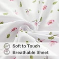 thumbnail image 3 of Floral Queen Sheets Soft Breathable Microfiber Vintage Printed Bed Sheet Set Deep Pocket Fitted Sheet Included Flower Pattern, 3 of 7