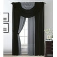 thumbnail image 1 of Sapphire Home Complete Window Sheer Curtain Panel Set with 4 Attached Panels 55x63 Each and 2 Valances with Beads and 2 Tiebacks -Easy Installation- Multicolor 63" Black and Gray, 1 of 7