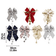 thumbnail image 4 of Christmas Wreath Bows with Jingle Bells 11.8 x 13.7 in Christmas Tree Topper Bow Velvet ​Ribbon Bow Xmas Tree Hanging Ornaments for Home Party Outdoor Indoor Decoratio, 4 of 4