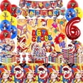 thumbnail image 2 of Increíble vajilla de circo digital, decoración para fiestas de cumpleaños, pancarta con globos, adorno para tarta, suministros para fiestas, baby shower, 2 of 5