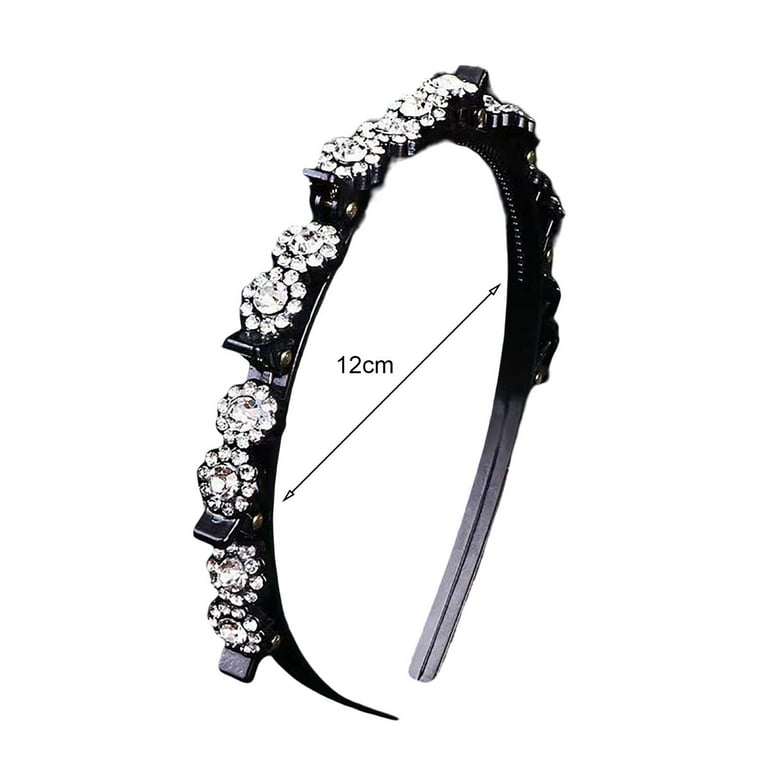 Washranp Hair Hoop,Non-slip Shiny Rhinestone Twist Clip Headband