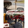 thumbnail image 4 of Outdoor Tablecloth with Umbrella Hole and Zipper, Red Plaid Christmas Square Table Cloth 54x54 Inch Waterproof Tablecloth, Truck Xmas Tree Vintage Winter Rustic Picnic Table Cover for Patio Camping, 4 of 7