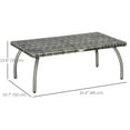 thumbnail image 3 of Outsunny 35" Rattan Coffee Table Outdoor Side Table, Grey, 3 of 10