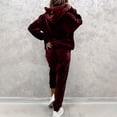 thumbnail image 7 of Velvet Outfits for Women Pullover Hoodie Jogger Pants Set Drawstring Soft Warm Streetwear Tracksuit Outfits Daily Wear Wine Long Sleeve Loungewear Sweatsuit XL, 7 of 7