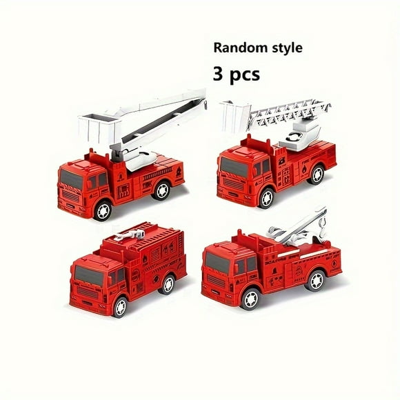 MesaSe 3pcs Pull-Back Fire Engine Toys Educational Funny Toys Christmas Halloween Thanksgiving Gifts