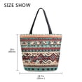thumbnail image 5 of FORMRS Womens Canvas Tote Bag with Zipper Inner Pocket Shoulder Handbag, Tribal Art, 5 of 7