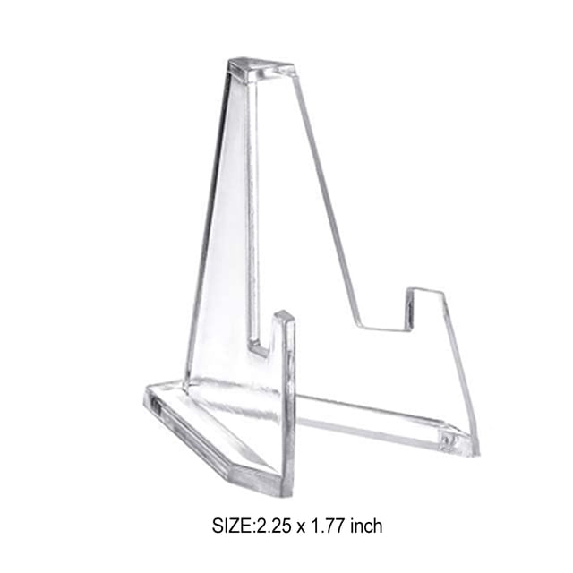 Lot de 12 Supports d'Exposition Mini Transparents Décoratifs Universels Chevalet Supports Cartes Multifonctions Fournitures d'Exposition Présentation de Pièces Blanc