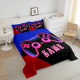 thumbnail image 4 of Erosebridal Gradient Gamepad Print Bedding Full Comforter Set, Teens Gamer Down Comforter, Gaming Theme Room Decor, Reversible 3pcs, 4 of 8