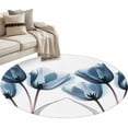 thumbnail image 2 of Navy Blue Tulip Round Area Rug 4 FT, Non Slip Indoor Outdoor Rug, Watercolor Farmhouse Floral Botanical Washable Soft Circular Carpet Non-Shedding Floor Mat for Coffee Table Nursery Foyer Balcony, 2 of 8