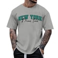 thumbnail image 2 of Rggeeun Men Tee Shirts Casual O-Neck Letters Printing Short Sleeve Top Shirt For Outdoor Activities Loose Fit Design For Comfort And Versatility Nice For Summer And Fall,Grey,XXXL, 2 of 4