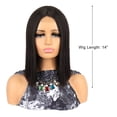 thumbnail image 2 of Unique Bargains Lace Front Wigs for Women 14" Black Medium Long Straight Hair with Wig Cap Synthetic Fibre, 2 of 6