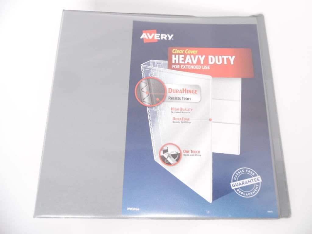 Avery Clear Cover Heavy Duty for Extended Use 670 Sheet 3' Ring Binder Gray