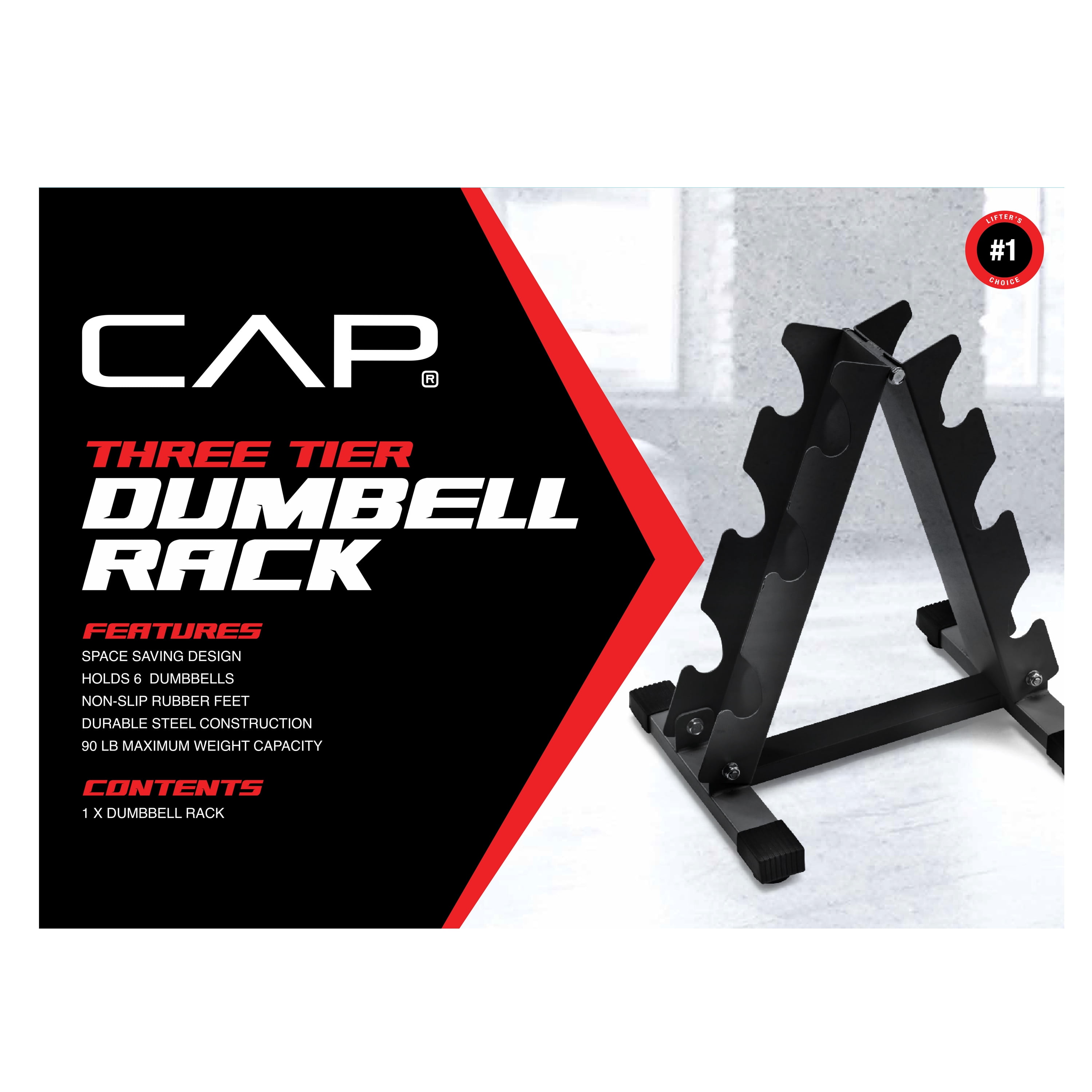 CAP 3 Tiered A-Frame Dumbbell Rack (Holds 3 Pairs)