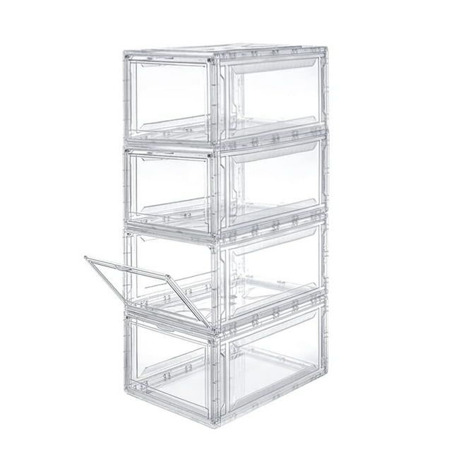 Set 4 piezas | Cajas Acrílico Transparentes Multifuncional para Tenis, Zapatillas y todo tipo de Calzado | Sneaker Box Organizer Premium