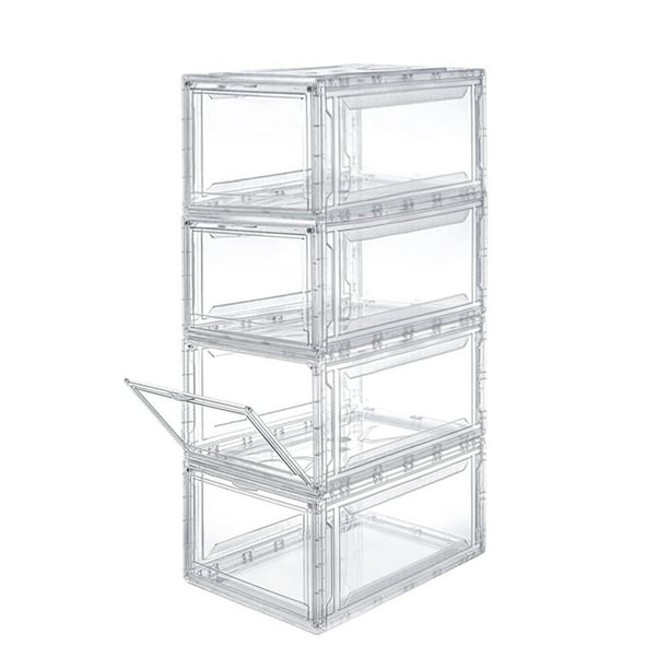 Set 4 piezas | Cajas Acrílico Transparentes Multifuncional para Tenis, Zapatillas y todo tipo de Calzado | Sneaker Box Organizer Premium