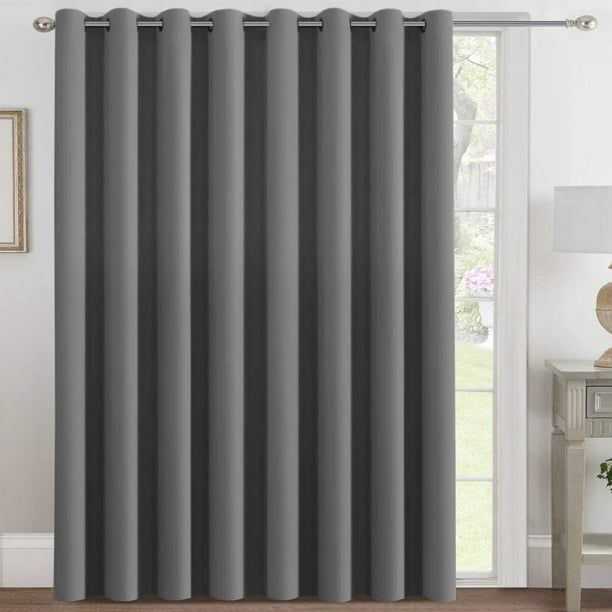 Blackout Patio Curtains 100 X 84 Inches For Sliding Door Extral Wide Curtain Panels Thermal Insulated Room Divider Grommet Top 7 Tall By 8 5 Dove Gray Com Blackout Patio Curtains 100 X 84 Inches, Patio Window Blackout Curtains