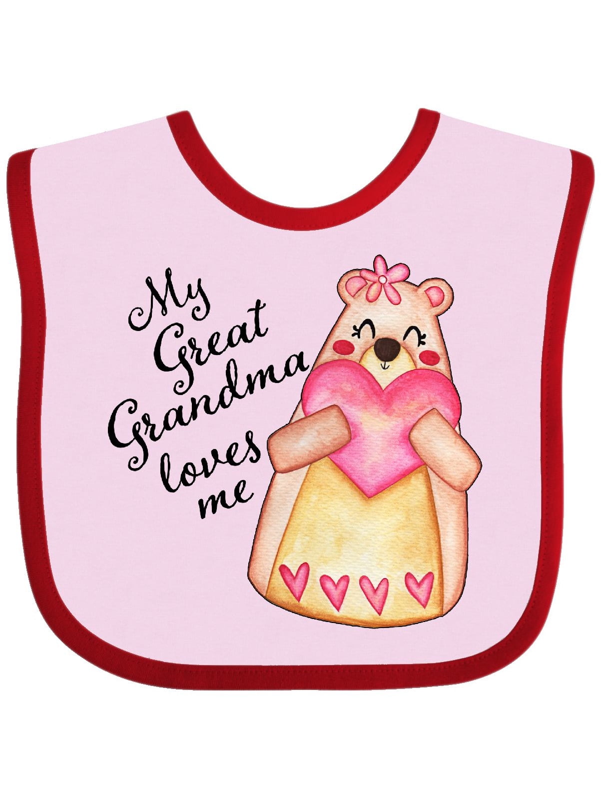 My Great Grandma Loves Me- bear with heart Baby Bib - Walmart.com ...