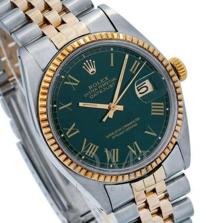 Rolex Datejust 1601 36mm Green Dial With Two Tone Bracelet, Rolex, Adult, Male
