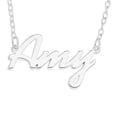 thumbnail image 2 of Optima Jewelry Sterling Silver 'Amy' Name Pendant on 16-inch Trace Chain - White, 2 of 5