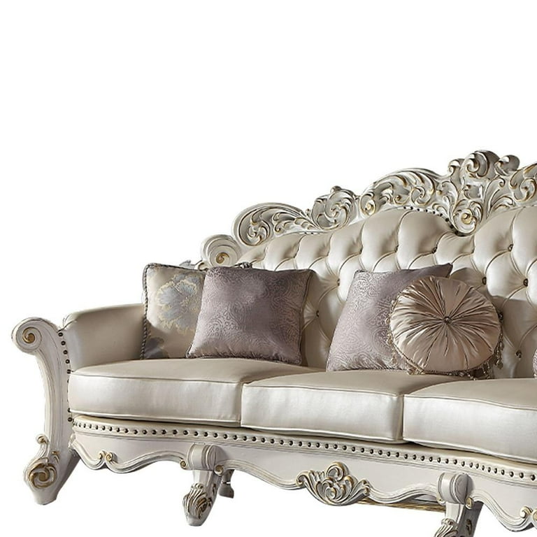 ACME Vendome Leather Upholstered Oversized Sofa with 6 ACME Vendome Leather Upholstered Oversized Sofa with 6