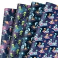 thumbnail image 3 of 12 Sheet Alien Wrapping Paper Gift Wrap Paper Bulk Folded Flat UFO Outer Space Saucer Man Print Art Paper for Alien Theme Birthday Party, 19.7 x 27.6 Inch, 3 of 9