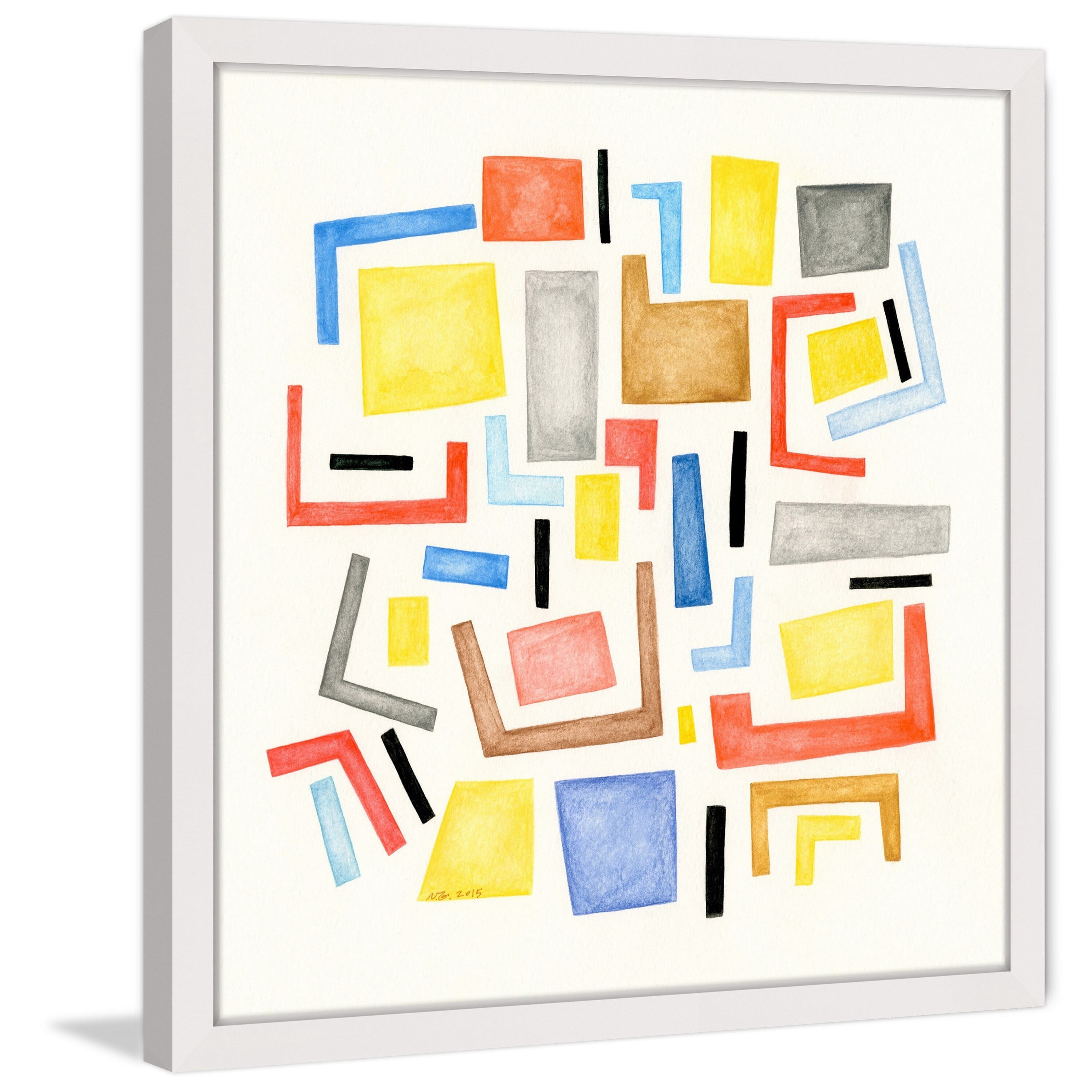 Marmont Hill "Square Maze" by Nikki Galapon Framed Painting Print