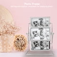 thumbnail image 4 of Cadre Photo, Cadre de Photos de Famille à Grande Roue Rotative, Cadre Photo Vintage de Bureau en Acier Inoxydable avec Support Horizontal pour Photo 6x4 Pouces, 4 of 5