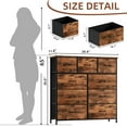 thumbnail image 6 of Eunos Dresser, 9-Drawer Fabric Storage Tower with Large Capacity Fabric Bins for Bedroom, Wood Grain Print, 6 of 7