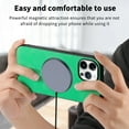 thumbnail image 4 of Cutyskin PU Leather Phone Case for iPhone 14 Pro with Magnetic Car Mount & Wireless Charging – Skin-Feel Luxury Shockproof Screen Camera Protection Cover for iPhone 14 Pro, Green, 4 of 9