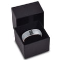 thumbnail image 3 of Tungsten Chess Piece Checkers Game Band Ring 7mm Men Women Comfort Fit 18k Rose Gold Dome Brushed Gray Polished, 3 of 4
