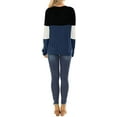 thumbnail image 2 of Women's Long Sleeve Tunics Color Block Cutout Sweatshirt Loose Fit Tops, 2 of 5