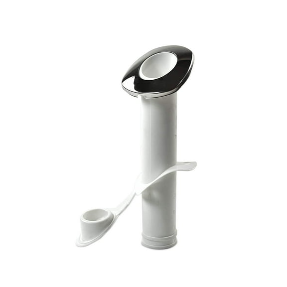 Marine City 30 Degree White Nylon Flush Mount Rod Holder/U.V. Stabilized with Cap Cover and 316 Stainless Steel Gasket 1 PC