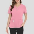 thumbnail image 5 of Women's Scrub Sets, Modern V Neck Scrub Top & Jogger Pant with 8 Pockets Professionals Soft Stretch Athletic Nursing Uniform Workwear (Pink), 5 of 5