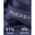 thumbnail image 5 of INNERSY Men's Micro Modal Boxer Briefs No Show Short Leg Trunks Underwear 3 Pack (L, Dark Crimson/Navy/Saxony Blue), 5 of 6