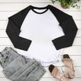 thumbnail image 4 of XuJwPNcy Women's Long Sleeve Shirts Slim Stretchy Color Block Tops Casual Crew Neck Pullover Tops Basic Tees, 4 of 7