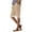 Khaki, variant on Lenpel Bermuda Shorts for Women Loose Elastic High Waisted Knee Length Lounge Shorts Casual Long Shorts with Pockets