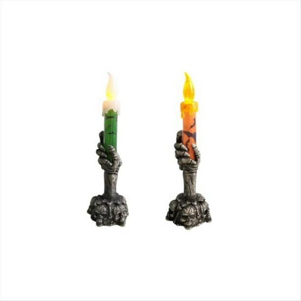 Luces Decorativas de Halloween Accesorios de Decoración Esqueleto Fantasma Mano Sosteniendo Velas Luces LED Luces de Calabaza Electrónicas e