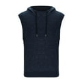 thumbnail image 5 of YLSDY Fashion Men's Tank Top Shirts Casual Sleeveless Drawstring Solid Color Hoodie Tank Beach Sports Loose Comfy Fitness Vest Top Navy XL, 5 of 6