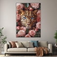 thumbnail image 6 of Mudket Framed Ready to Hang Pink Leopard Canvas Wall Art, Rose Floral Cheetah Print Room Decor, Animal Wall Art for Bedroom Living Room Bathroom Home Decor Romantic House Decor - 36"L x 24"W, 6 of 10