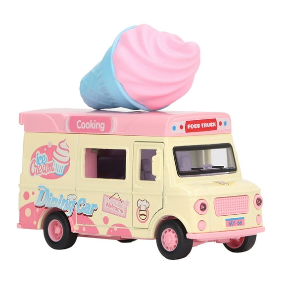 Food Truck Toy, Induction Light Music Lovely Pull Back Food Truck Funny for Kid for Game Coffee Truck,Ice Cream Truck