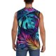 thumbnail image 4 of Fotbe Colorful Tropical Leaves Men's Camiseta sin Mangas Estampada para Hombres, Playera Casual para Gimnasio, Entrenamiento, Playa-Medium, 4 of 7