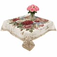 thumbnail image 2 of Patriotic American Flag Table Cloth Waterproof Tablecloths, Vintage Roses Floral Paisley Brown Tablecloth Dining Table Cover for Kitchen Party Tabletop Outdoor, Square Tablecloth 60x60 Inch, 2 of 9
