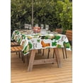 thumbnail image 2 of Saint Patrick's Day Outdoor Tablecloth - 60x120 Inch Rectangle Dining Table Cover, Gnomes Hats Boots Clovers Leaves Waterproof Outdoor Table Cloth with Umbrella Hole & Zipper for Picnic/Patio/Party, 2 of 7