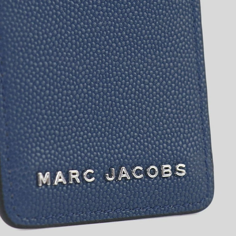 Marc Jacobs Logo Leather Lanyard ID Card Case Wallet Azure