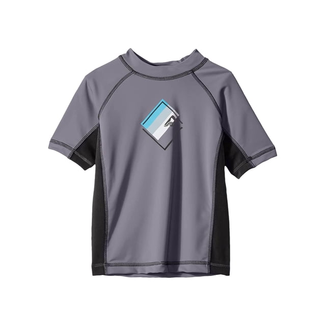 Kanu Surf Boys' Haywire UPF 50+ Sun Protective Rashguard Swim Shirt, Victor Charcoal, Large (12)